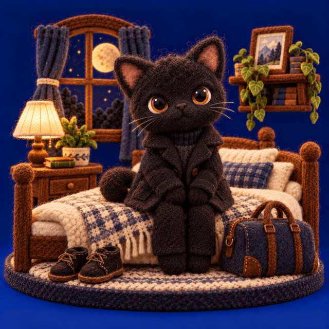 黙って泊まっていく黒猫